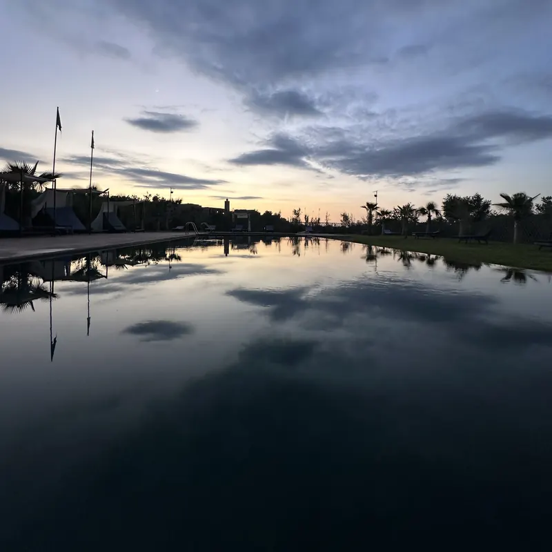 The swimming pool at dusk
