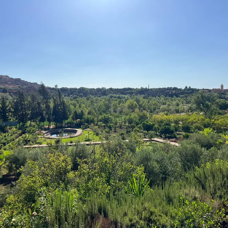Panoramic view over the gardens and the Ourika valley