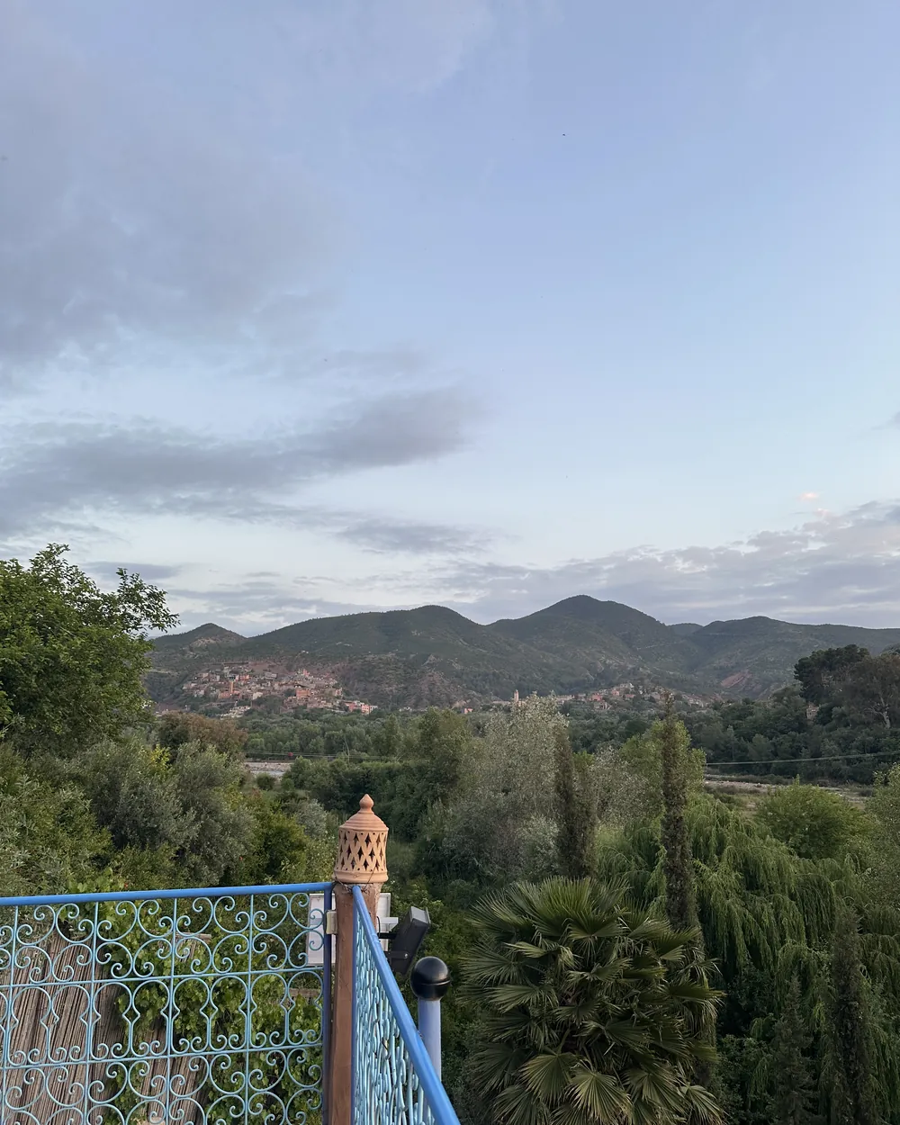 Tiled terrace looking out over the Ourika valley
